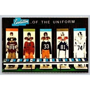 Postcard Ohio Canton Pro Football Hall of Fame Evolution of the Uniform c1970s
